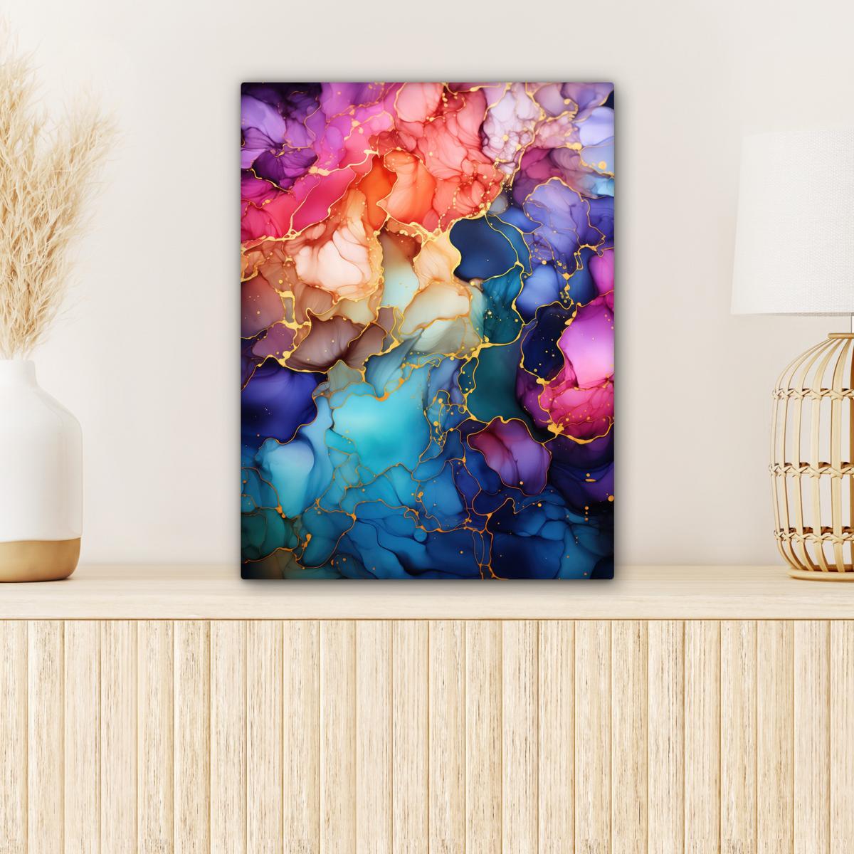 LEINWANDBILD Marmor - Bunt - Abstrakt Room Decor 30x40 cm - Multicolor, Textil (30/40cm) - MuchoWow
