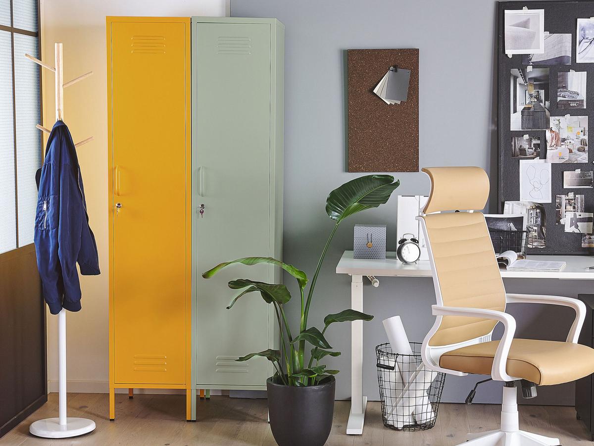 GARDEROBENSCHRANK grün Frome - Grün, Metall (38/185/50cm) - Beliani