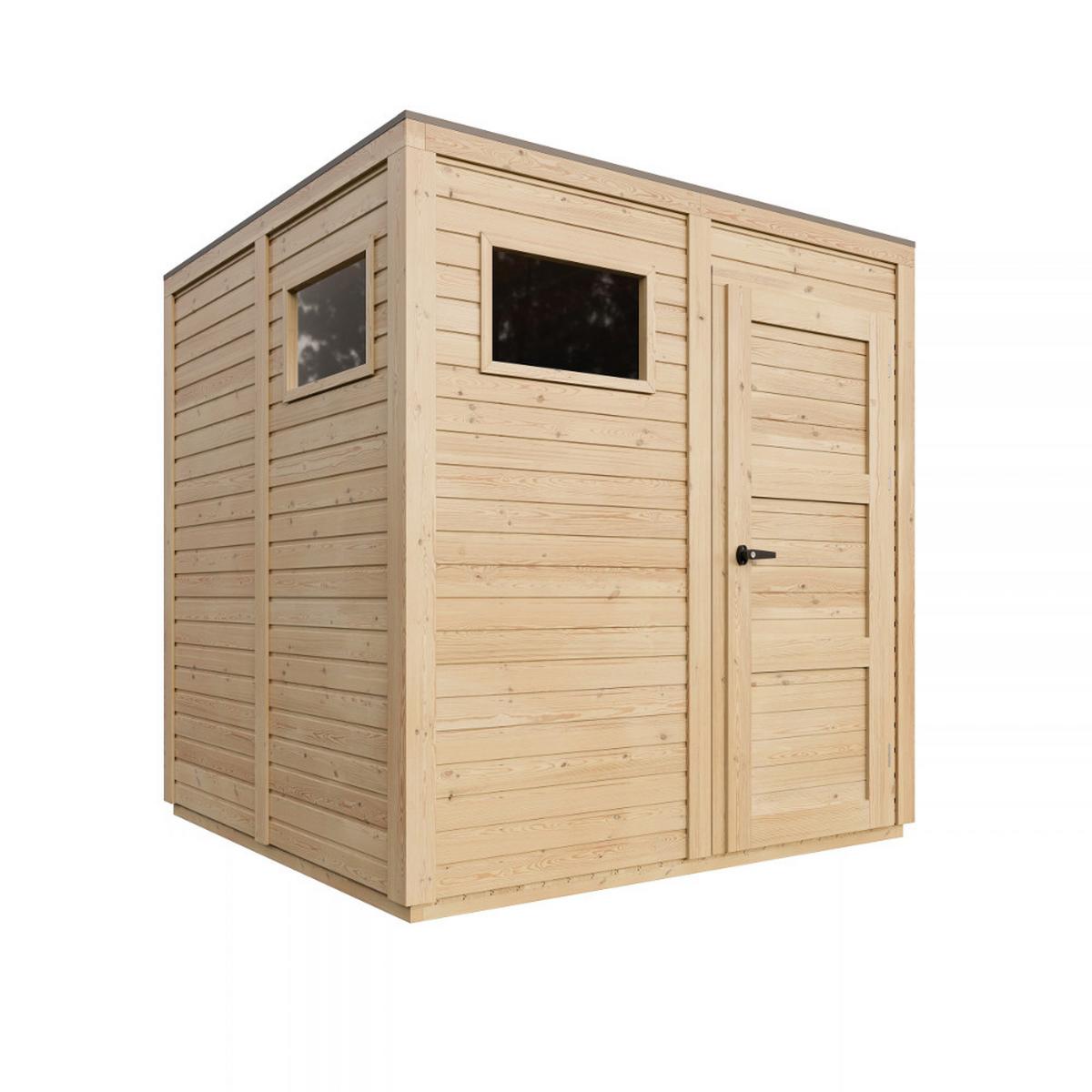 GARTENHAUS Holz 4,20 m², 208/216/202 cm, mit imprägniertem Boden, M325F2+M325G - Beige, Holz (208/216/202cm) - Timbela