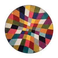 TEPPICH MEON, geometrisch, Florhöhe 11 mm, Bunt, Ø 160 cm - Multicolor, Textil (160/160cm) - KADIMA DESIGN
