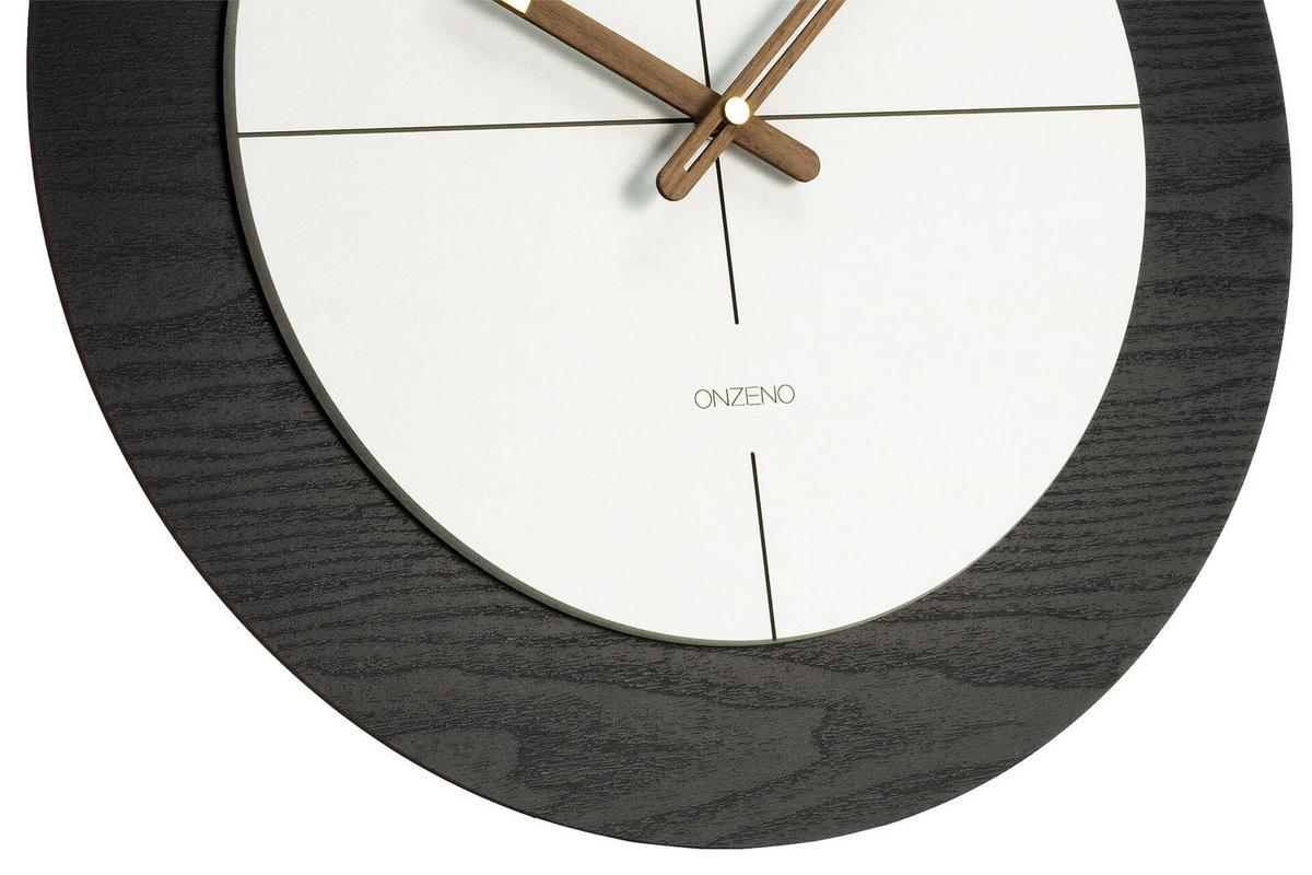 WANDUHR Design Schwarz-Weiß 40/40 cm - Schwarz, Holzwerkstoff (40/40/1cm) - ONZENO