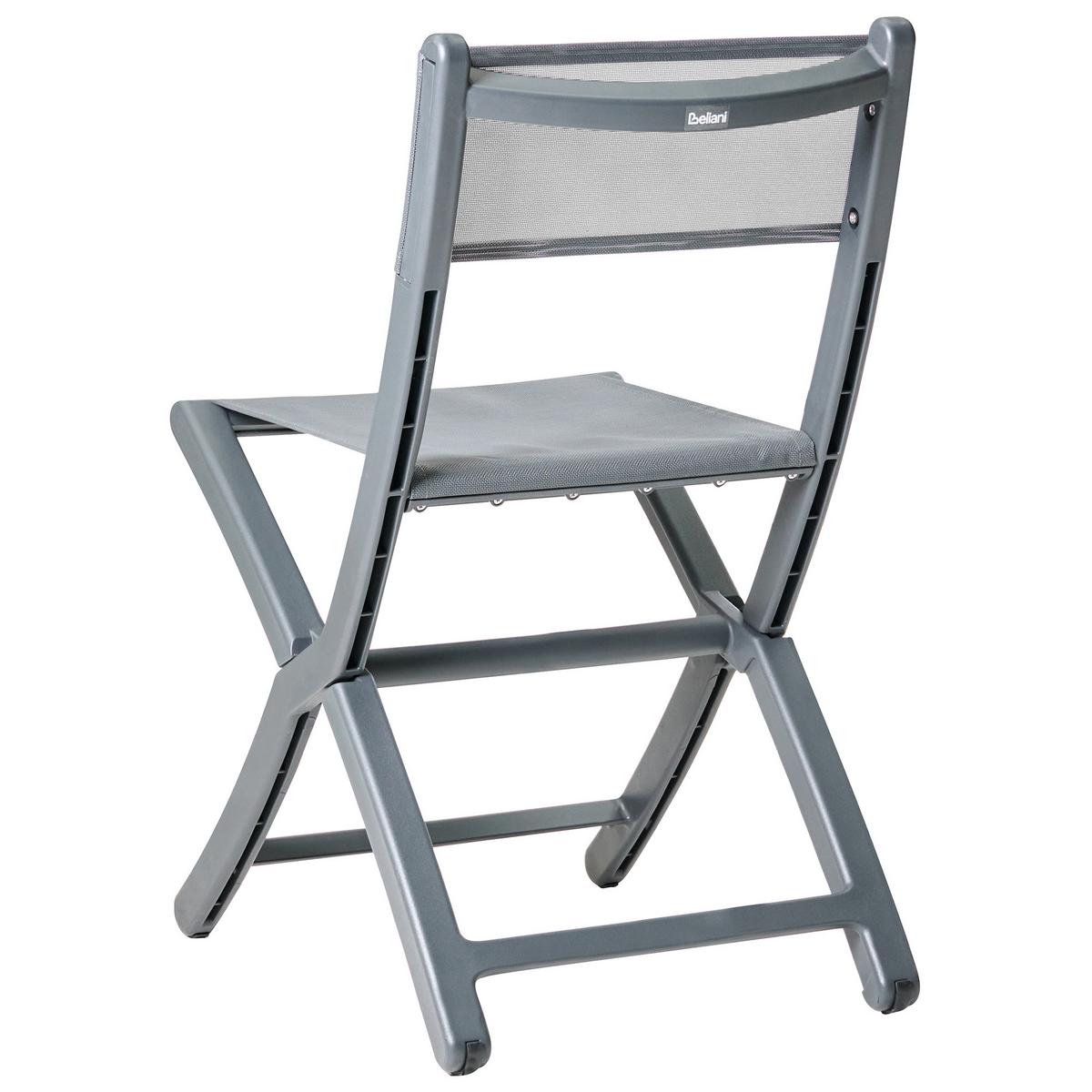 GARTENSTUHL 4er-Set Dunkelgrau Talca - Dunkelgrau, Kunststoff (45/83/53cm) - Beliani