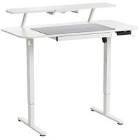 SCHREIBTISCH elektrisch höhenverstellbar 120/60 cm mit USB-Anschluss Weiß Wilbanks - Weiß, Holzwerkstoff/Metall (60/120/90cm) - Beliani