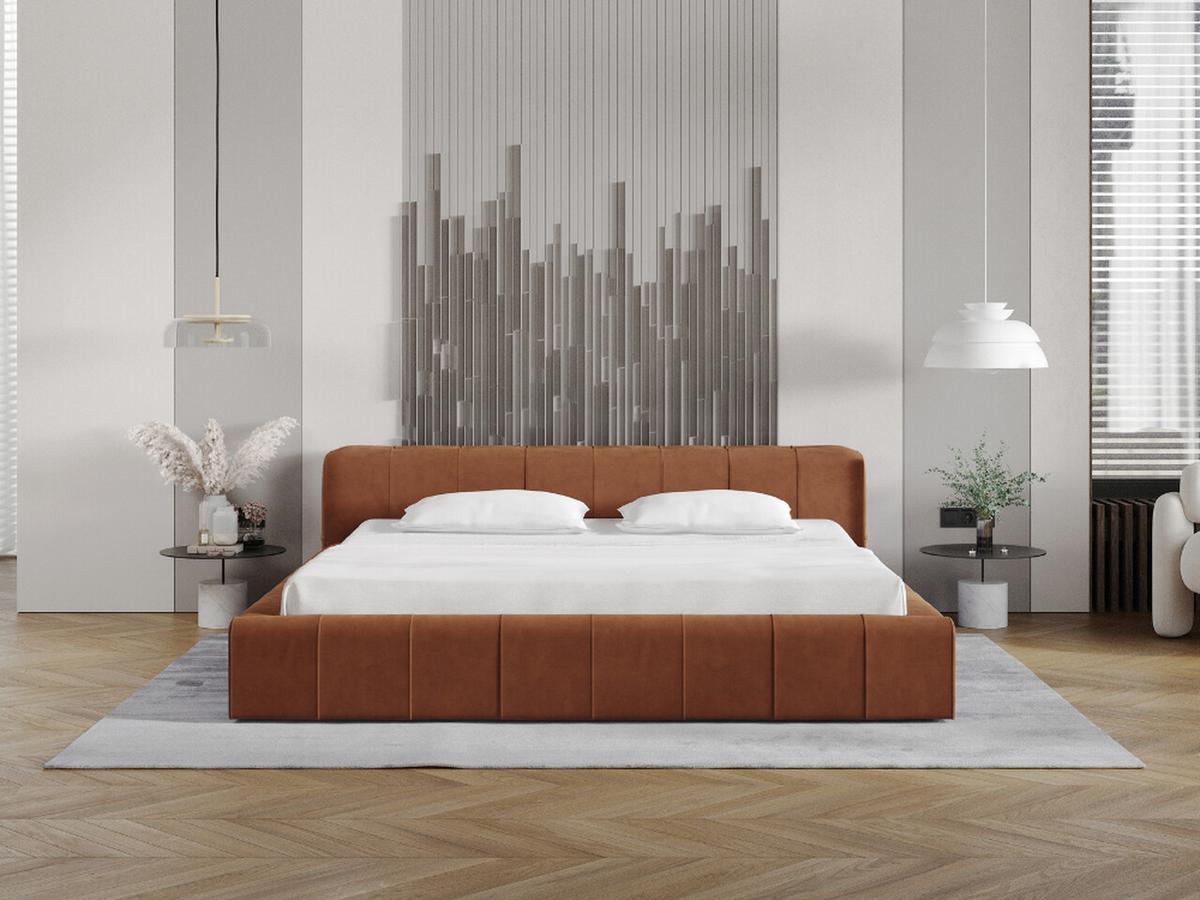 POLSTERBETT Lipari 180x200 Braun - Naturfarben/Braun, Holz/Textil (180/200cm) - Graingold