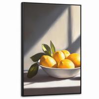 LEINWAND Bilder mit Rahmen - Zitronen - Stilleben - Gelb - 80x120 - Gelb, Textil (80/120cm) - MuchoWow