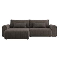 ECKSOFA Surles Cord - Schwarz/Braun, Holz/Kunststoff (245/145cm) - MIRJAN24