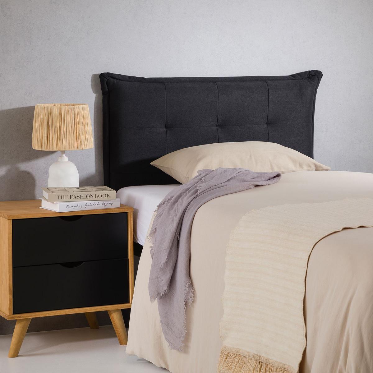 KOPFTEIL JALEYA 90x190 cm schwarz - Schwarz, Textil (91/99/7cm) - IDIMEX