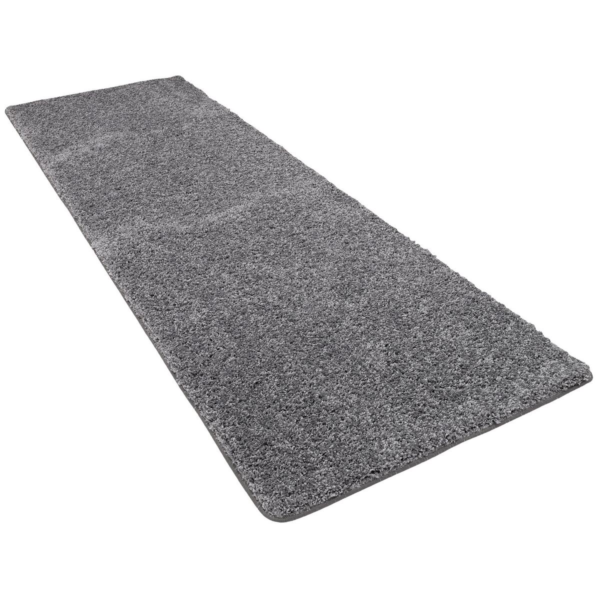 LUXUS HOCHFLOR LANGFLOR LÄUFER TEPPICH MILANO - Grau, Textil (100/100cm) - Snapstyle