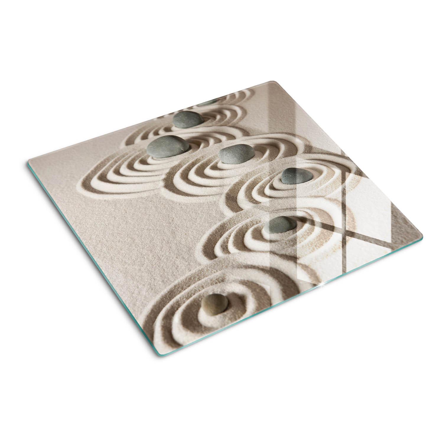 GLASPLATTE 60x52 cm Zen-Steine-Sand - Beige, Glas (60/0.4/52cm) - TULUP