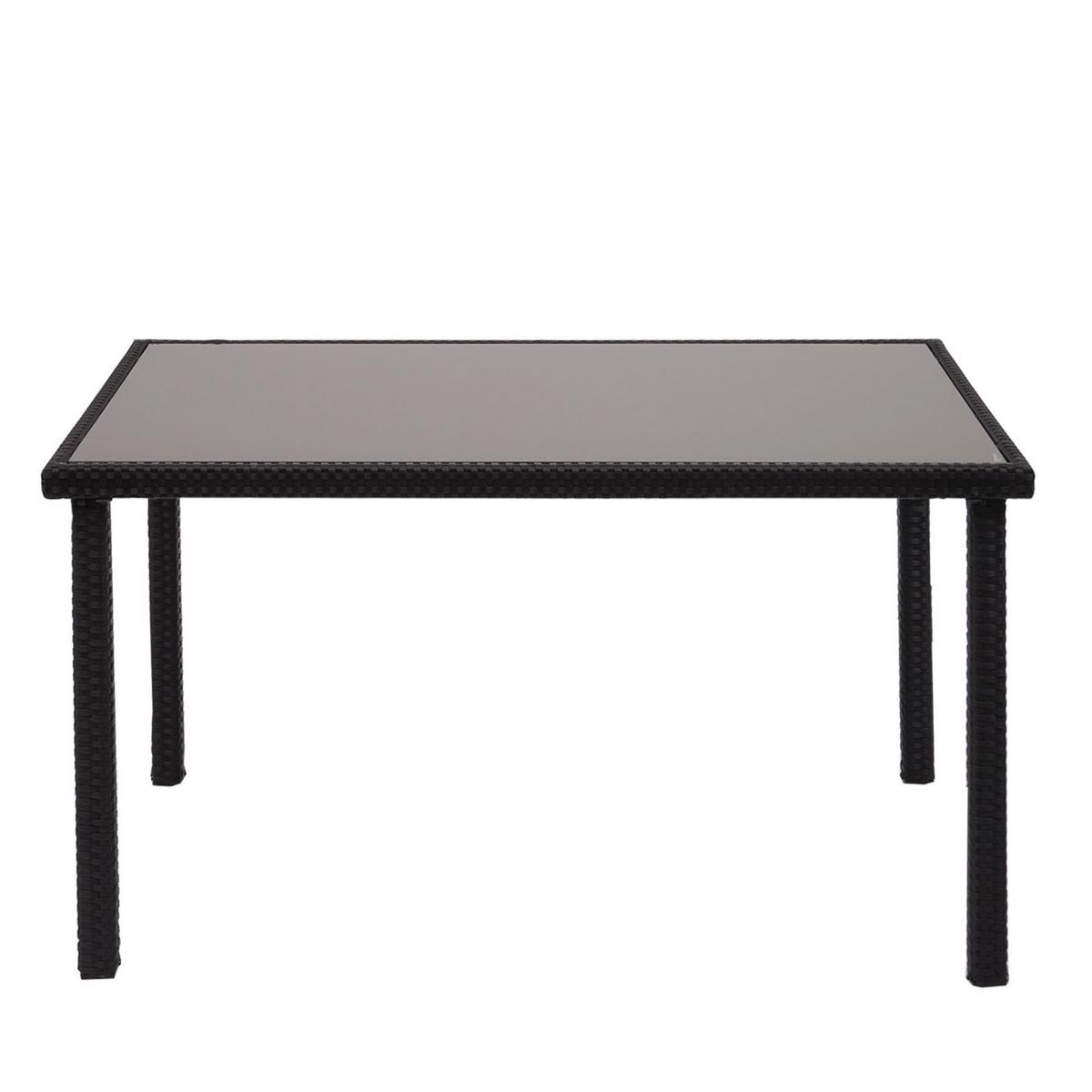 POLY-RATTAN TISCH rechteck Schwarz - Schwarz, Kunststoff (75/120/71cm) - MCW