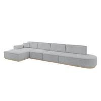 ECKSOFA Ottomane Links IREA-L3 - 412x165x80 cm Grau - Grau, Holzwerkstoff/Textil (412/165cm) - ALTDECOR