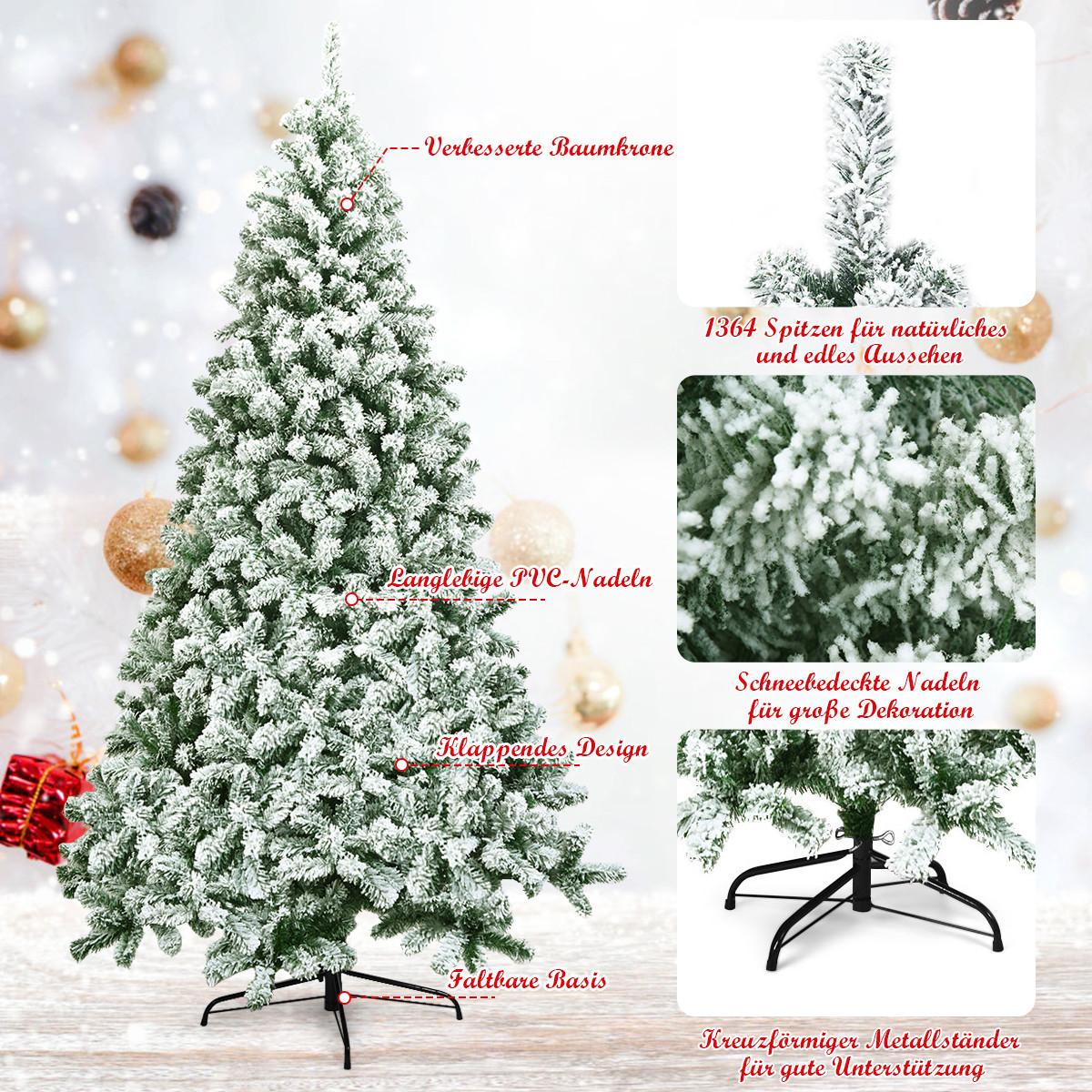 WEIHNACHTSBAUM 7.5FT Grün - Grün, Kunststoff (225cm) - COSTWAY