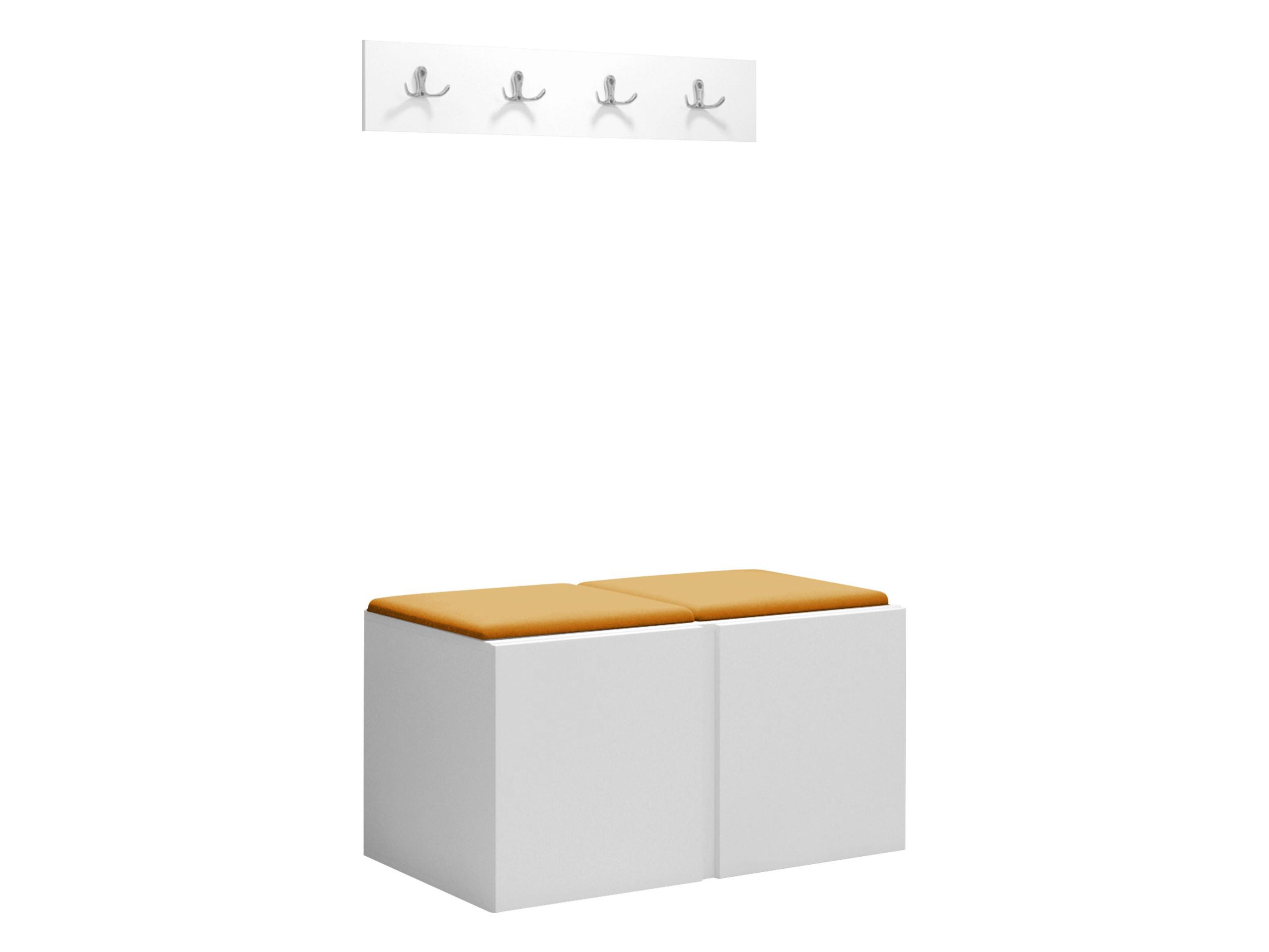 GARDEROBEN-SET Orion VI - Weiß/Orange, Holzwerkstoff/Kunststoff (84/42/46cm) - MIRJAN24