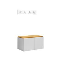 GARDEROBEN-SET Orion VI - Weiß/Orange, Holzwerkstoff/Kunststoff (84/42/46cm) - MIRJAN24