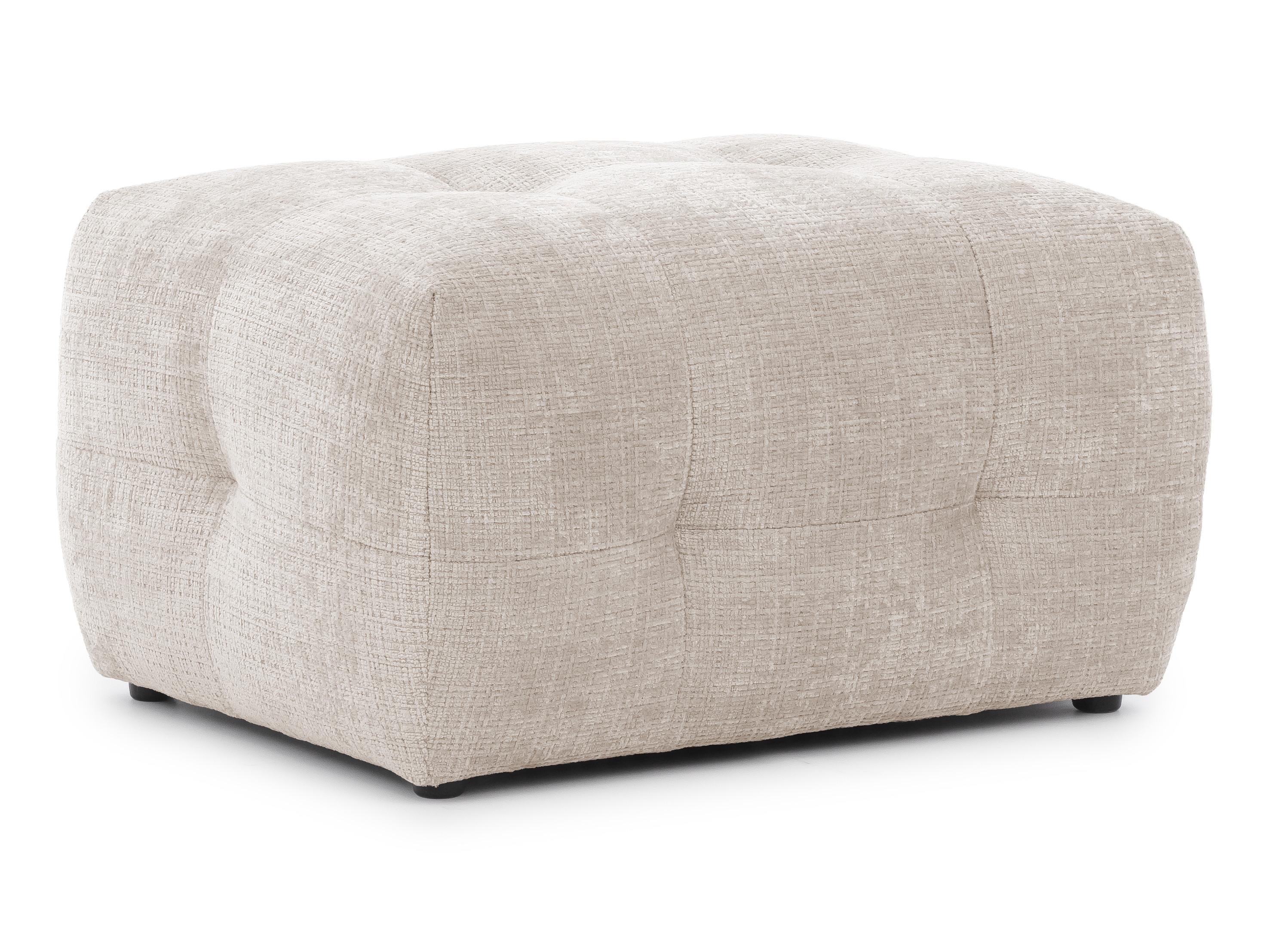 POLSTERHOCKER Kozy im Bumpy-Design aus weichem Beige Chenille-Stoff - Beige/Creme, Holz/Textil (87/46/68cm) - S-Style Möbel