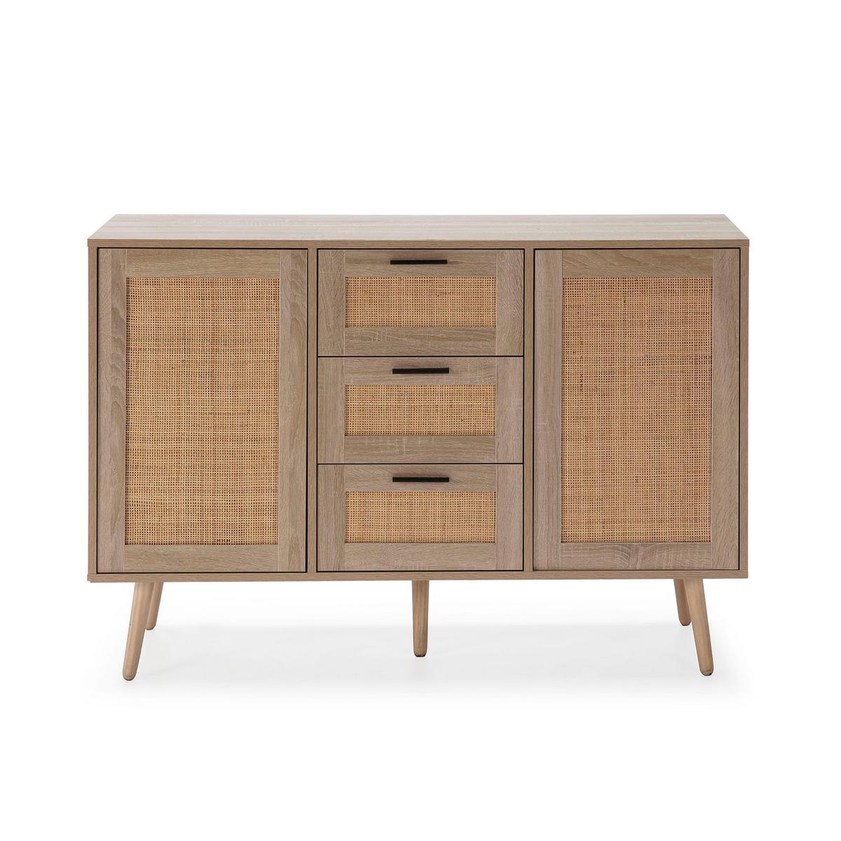 SIDEBOARD Dalia 3 Schubladen 2 Eichentüren - Honigeiche, Holzwerkstoff (120/81/40cm)