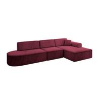 ECKSOFA Ottomane Rechts IREA-L2-v3 - 327x165x77 cm Bordeauxrot - Bordeaux, Holzwerkstoff/Textil (327/165cm) - ALTDECOR