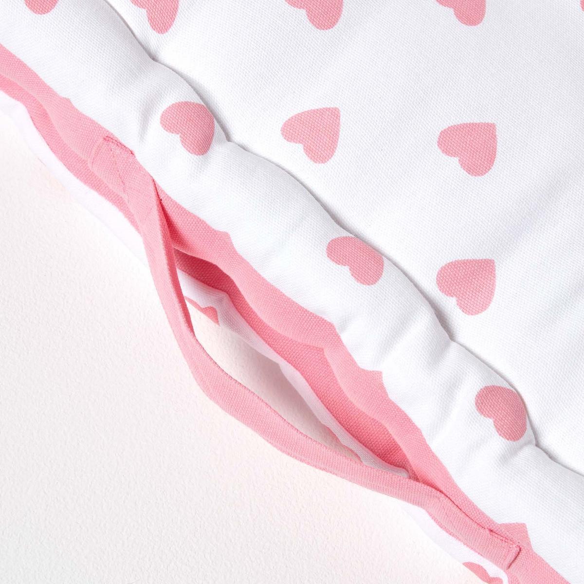 SITZKISSEN rosa Herz-Muster 50/50/10 cm - Rosa, Textil (50/50/10cm) - Homescapes