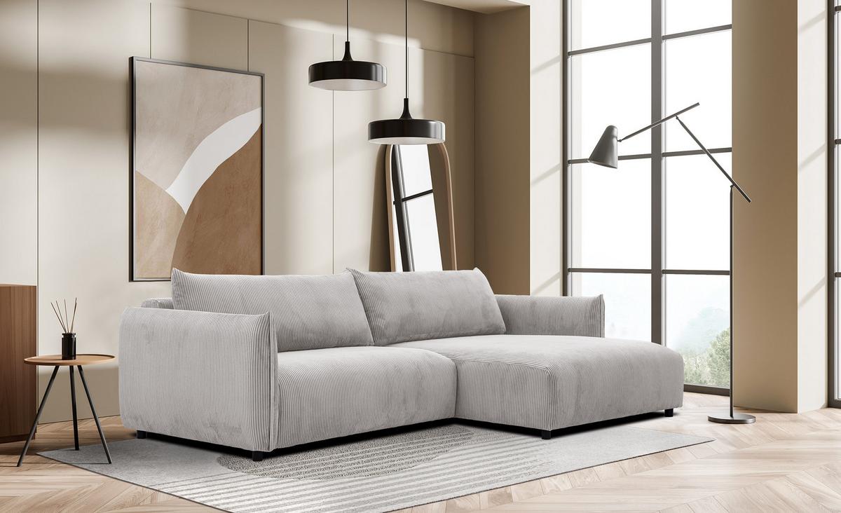 ECKSOFA TAUER 5-Sitzer, weiß - Schwarz/Weiß, Holzwerkstoff/Kunststoff (292/174cm) - Wozimo