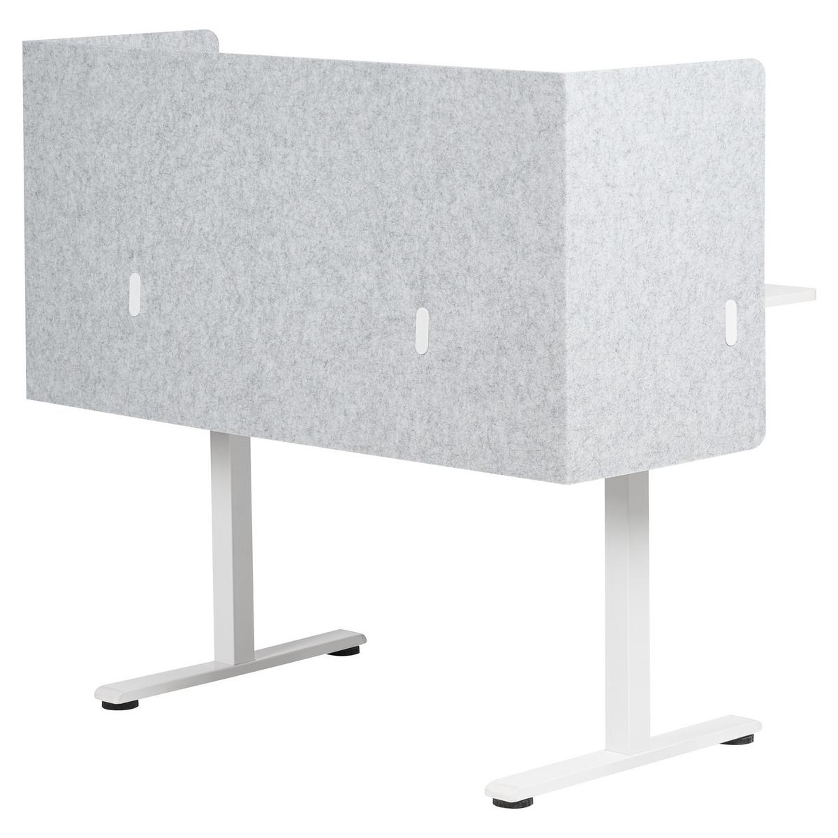 SCHREIBTISCHTRENNWAND 210/61 cm Grau Soloa - Grau, Textil (210/61/1cm) - Beliani