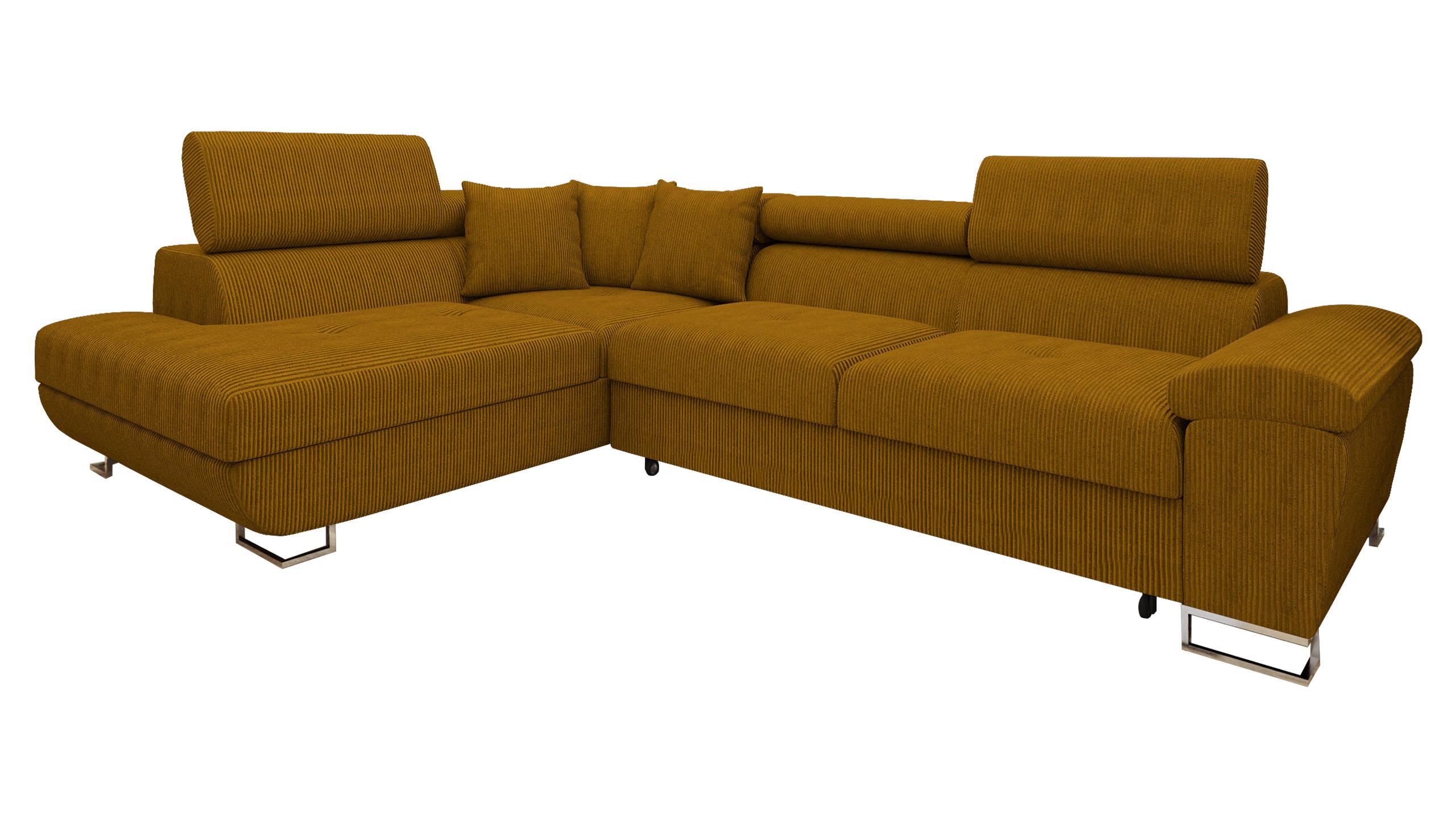 ECKSOFA Cotere Cord, Seite: Links - Bronzefarben, Holz/Textil (270/202cm) - MIRJAN24