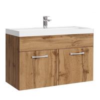 BADMÖBEL-SET Paso 2 Teile Eiche - 80 x 35 x 55 cm - Eichefarben, Holz (80/55/40cm) - Badplaats