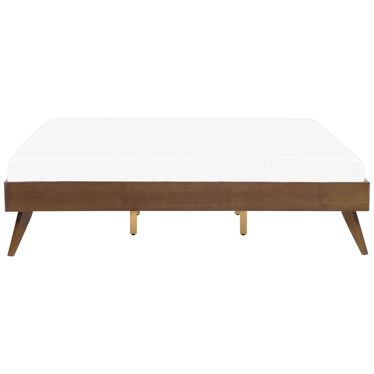 BETT 180/200cm Dunkler Holzfarbton Berric - Dunkelbraun, Holzwerkstoff (180/200cm) - Beliani