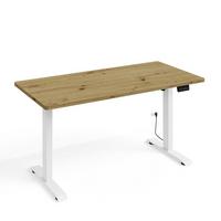 SCHREIBTISCH Ergo Holz und Weiß - Weiß/Braun, Holzwerkstoff (140/70/73cm) - Petits-meubles