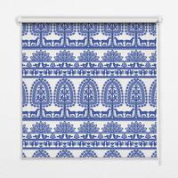 INNENROLLO - Fensterrollo - Rollo - 70x140 cm - Blaues Muster - Blau, Kunststoff (70/140/0.5cm) - TULUP