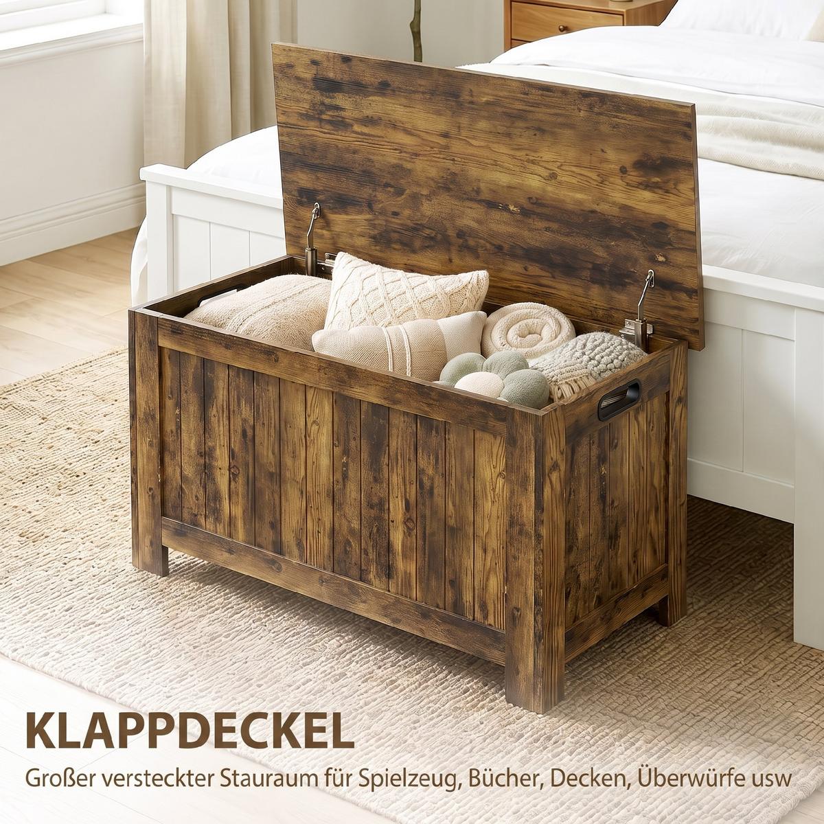 AUFBEWAHRUNGSTRUHE MDF Rustikales Braun - Braun, Holzwerkstoff (40/46/81cm) - HOMCOM