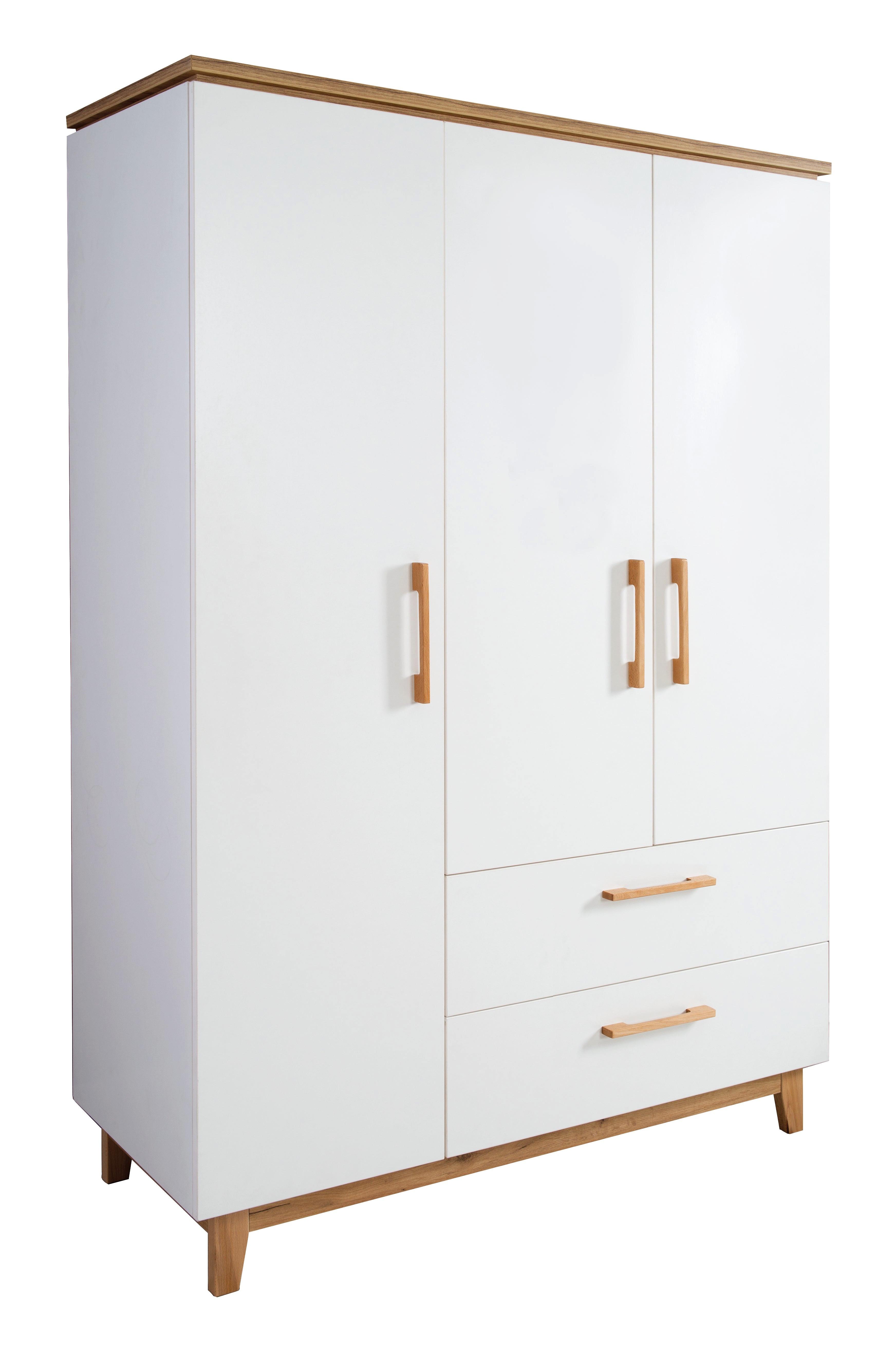 KLEIDERSCHRANK Finn - Weiß, Holz/Holzwerkstoff (134.5/200/55cm) - Roba