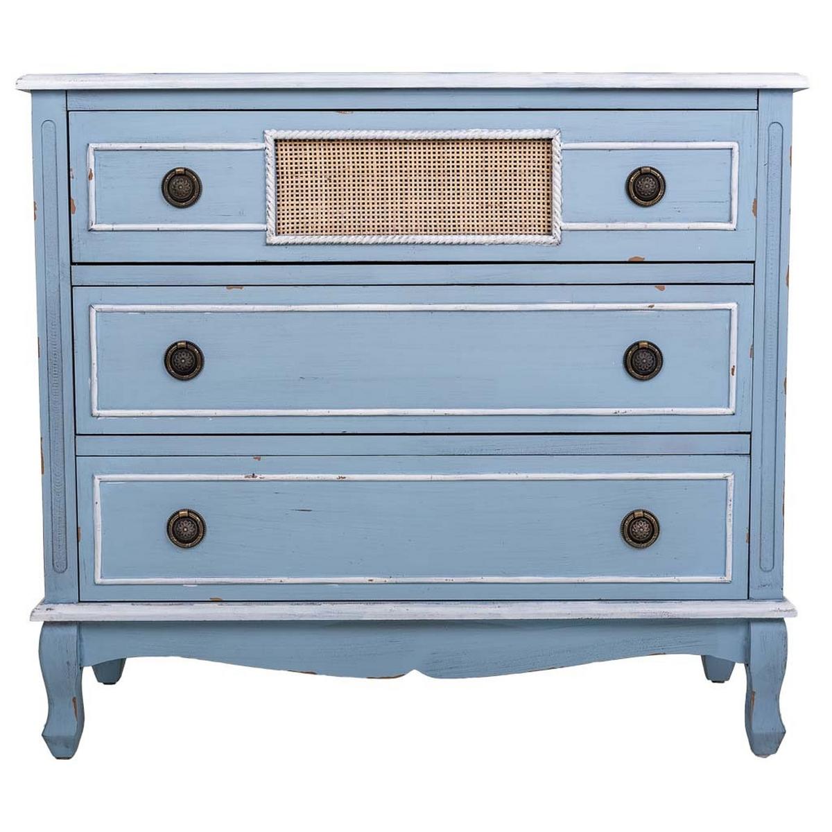 KOMMODE aus Holz 90x38x80 blauem - Blau, Holzwerkstoff (90/80/38cm) - Wanderlust