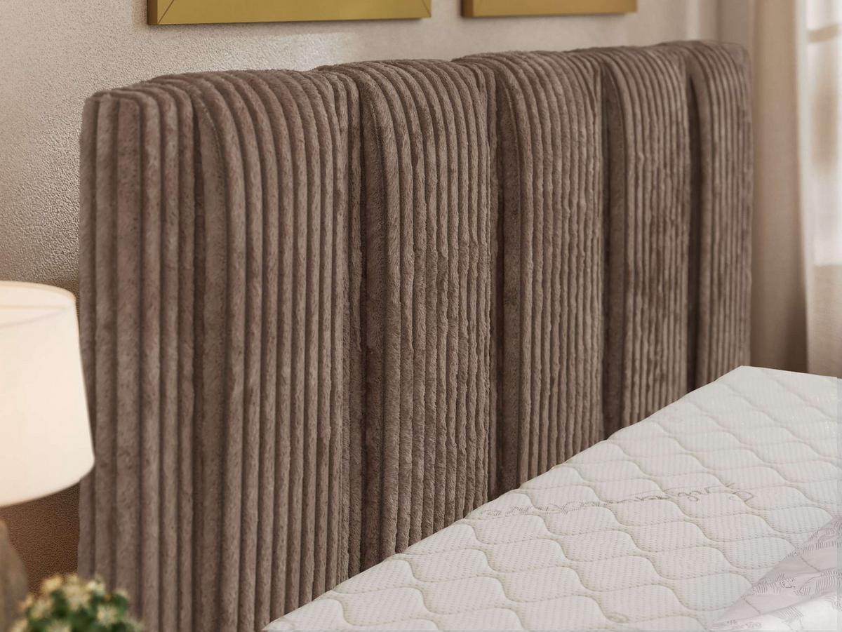 POLSTERBETT SAVINO CLASSIC 180/200 - Braun Cord - ohne Matratze - Schwarz/Braun, Kunststoff/Textil (180/200cm) - MKS