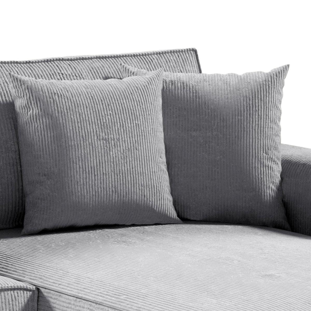 ECKSOFA Isaac 4 Sitzplätze Hellgrau - Grau, Holzwerkstoff (294/185cm) - Petits-meubles