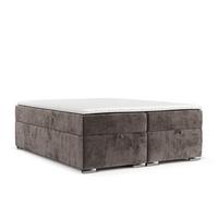 BOXBETT Reto 200/200 cm Braun im Lotta Stoff - Chromfarben/Braun, Holz/Holzwerkstoff (200/200cm) - AltaBeds