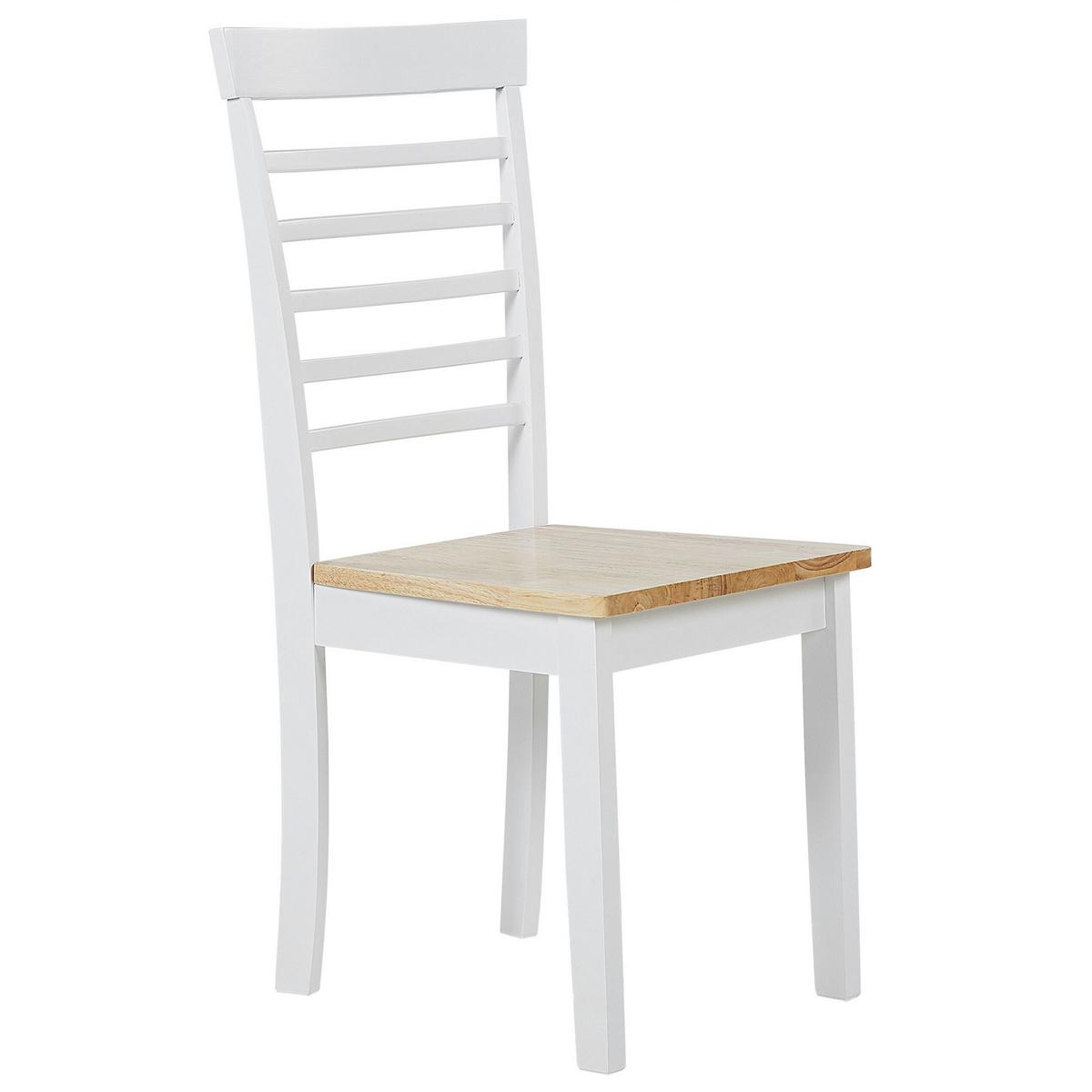 ESSZIMMERSTUHL 2er-Set Gummibaumholz Heller Holzfarbton Battersby - Hellbraun, Holz (40/94/40cm) - Beliani