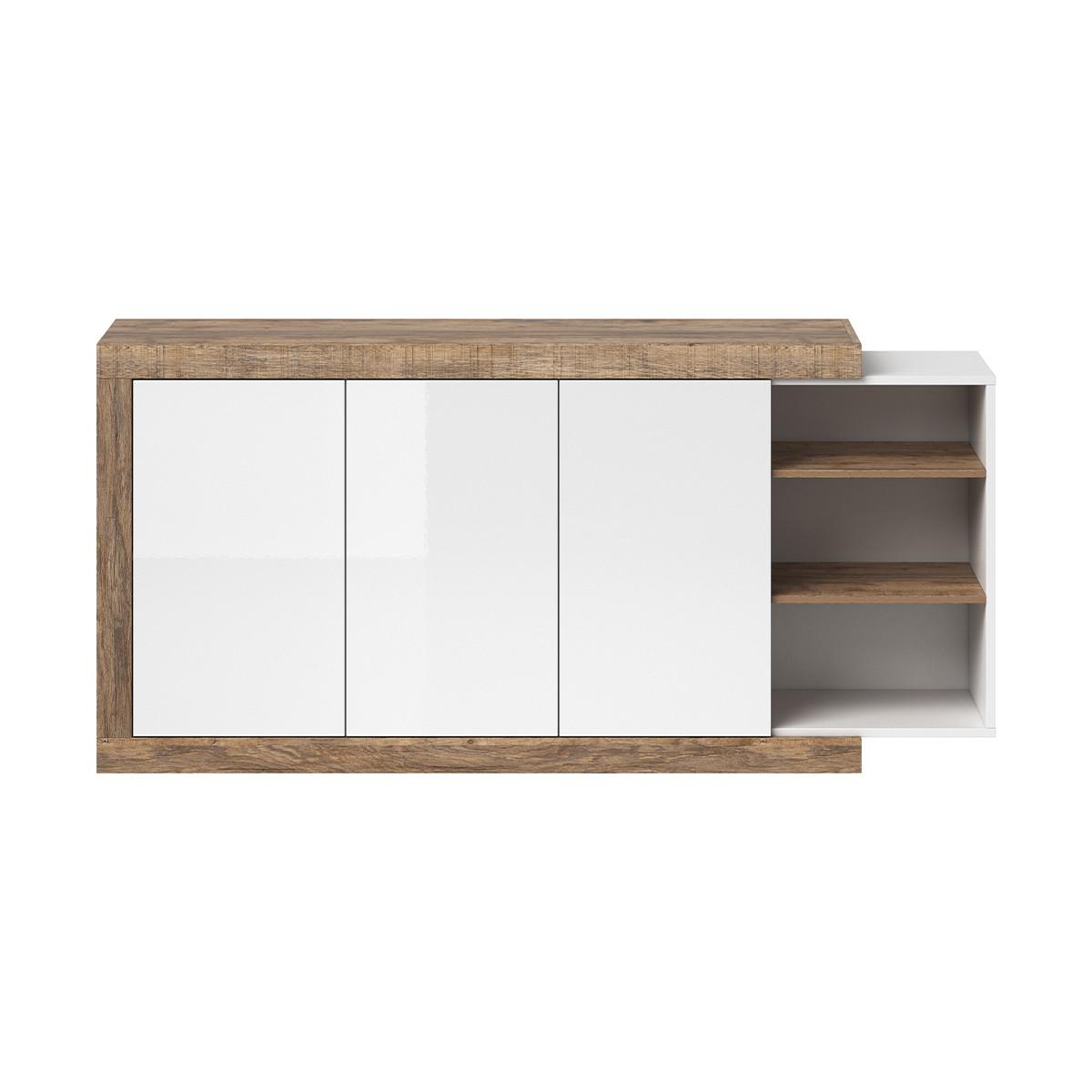 SIDEBOARD Azior Weiß und Holz - Weiß, Holzwerkstoff (180/85.7/40cm) - Petits-meubles