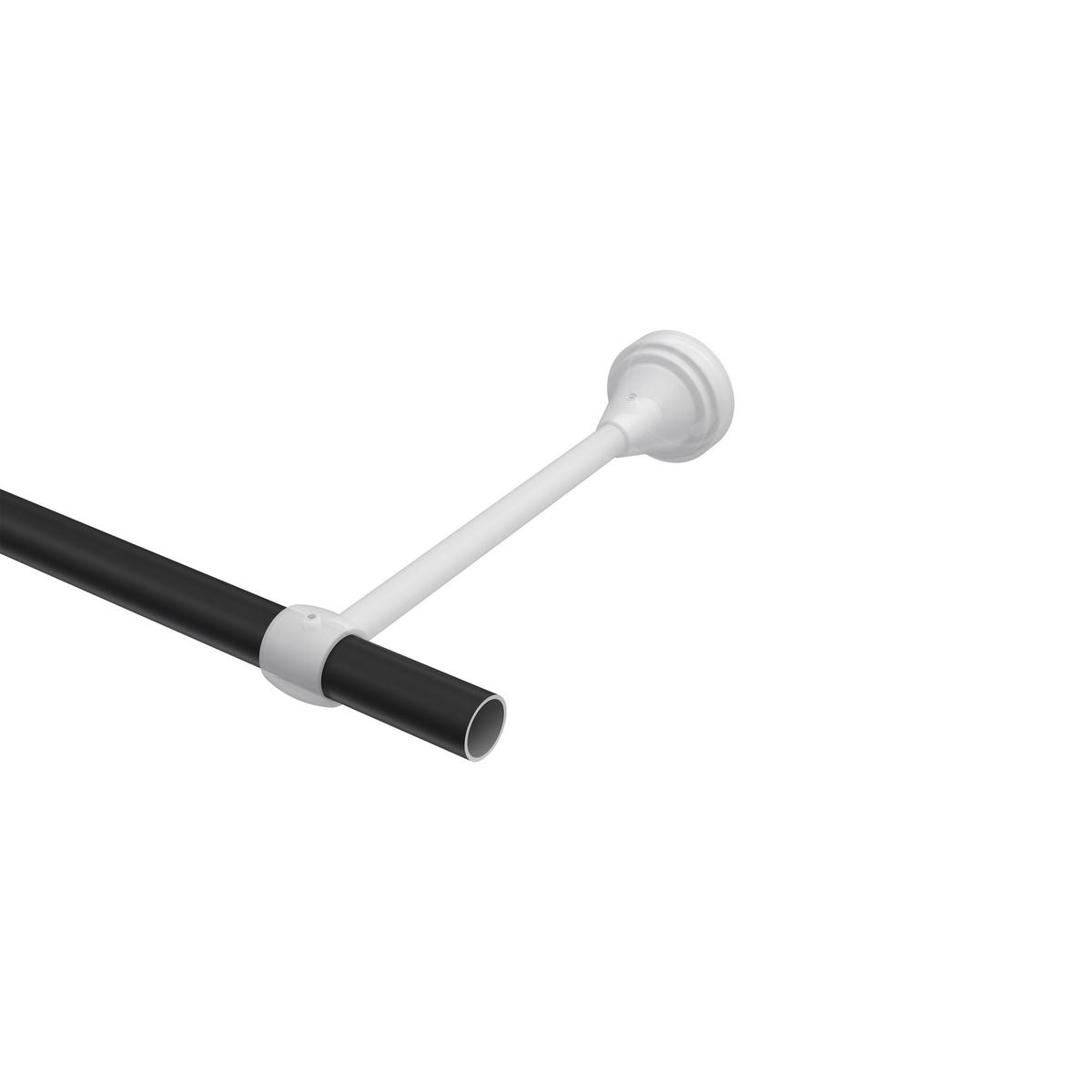 GARDINENSTANGE Primus Paolo 120 cm, 1-läufig (ohne Ringe), 16 mm Ø Schwarz - Schwarz, Metall (120cm) - INTERDECO