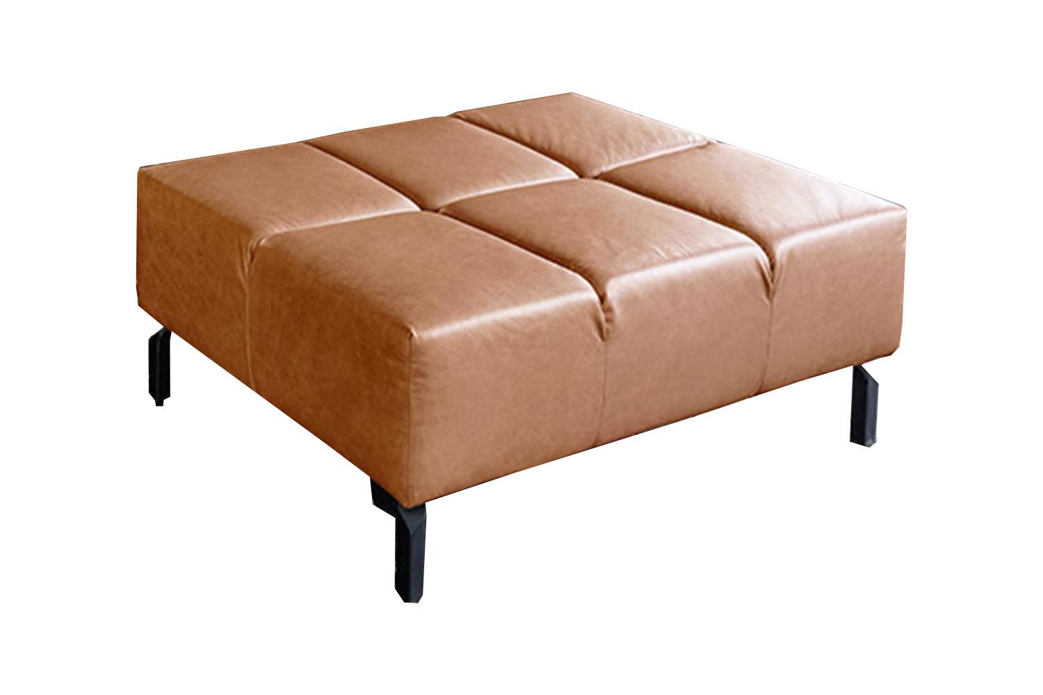 POLSTERHOCKER NELSON Braun Leder - Braun, Leder (107/43/71cm) - KAWOLA