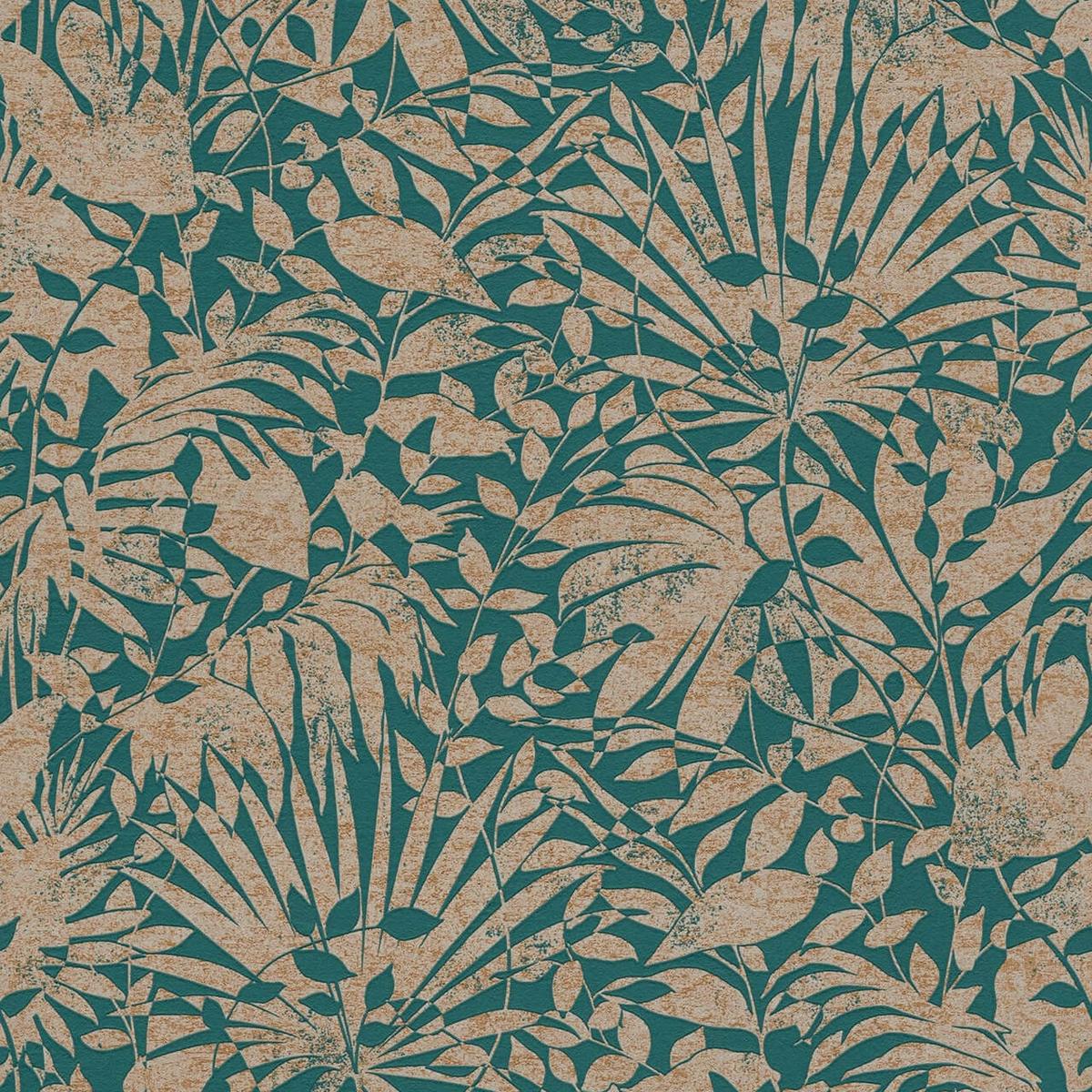 VLIESTAPETE Grün 53/1005 cm - Goldfarben, Textil (53/1cm) - KUNSTLOFT