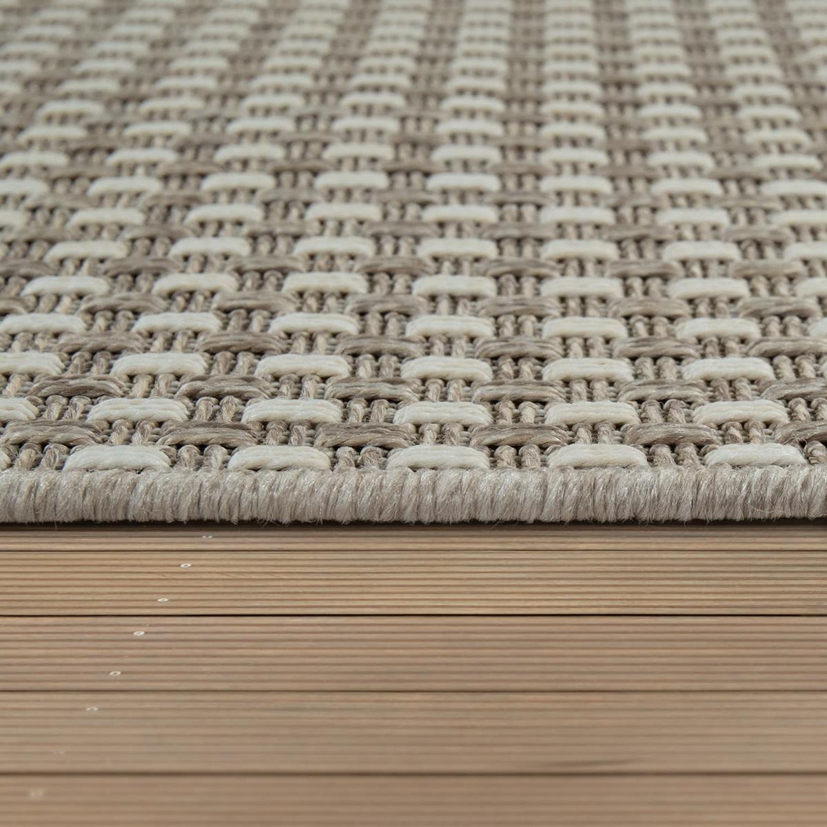 FLACHWEBTEPPICH, in Korbgeflecht-Optik, Creme, 120 x 170 cm - Beige, Textil (170/120cm) - KADIMA DESIGN