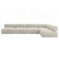 ECKSOFA modulares Sofa Samaro-L3 - 380x190x70 cm Creme Cord - Hellgrau/Creme, Holzwerkstoff/Textil (380/190cm) - ALTDECOR