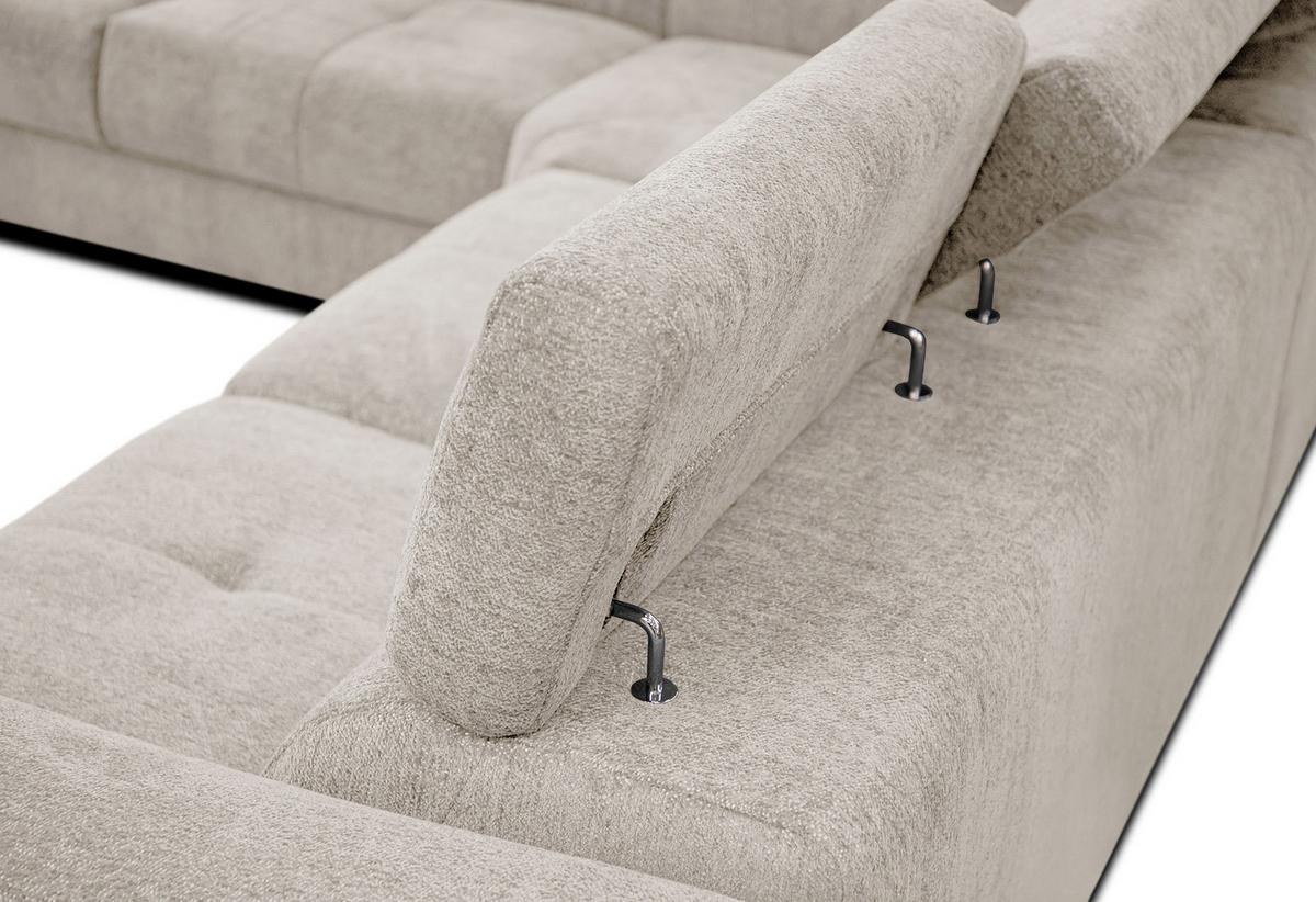 ECKSOFA CALVERA 5-Sitzer, ecru - Ecru, Holzwerkstoff/Textil (239/298cm) - Wozimo