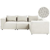 ECKSOFA Modul 4-Sitzer linksseitig Cremeweiß Bouclé Axebo - Creme/Weiß, Textil (258/188cm) - Beliani