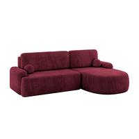 ECKSOFA mit Schlaffunktion und Bettkasten LIRA-L - 264x172x89 Bordeauxrot - Bordeaux, Holzwerkstoff/Textil (172/264cm) - ALTDECOR