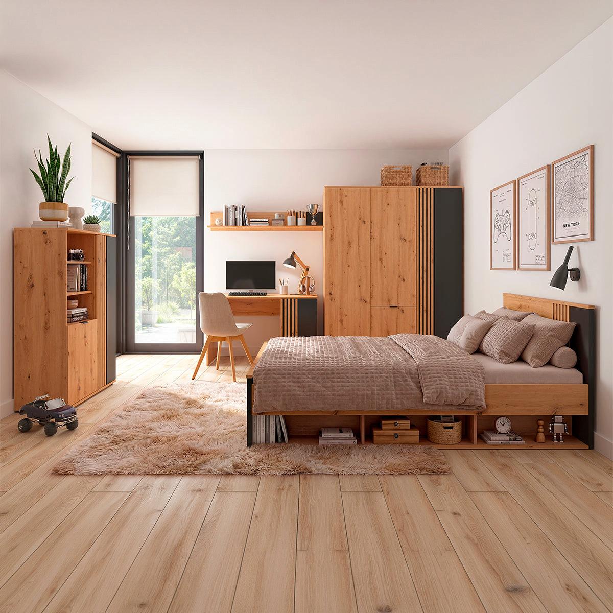 BETT 120/200 Ezra Holz - Braun, Holzwerkstoff (120/200cm) - Petits-meubles
