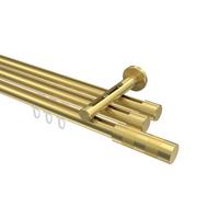 GARDINENSTANGE INNENLAUF Siteno Mavell 140 cm, 3-läufig, 20 mm Ø Messing-Optik - Messingfarben/Goldfarben, Metall (140cm) - INTERDECO