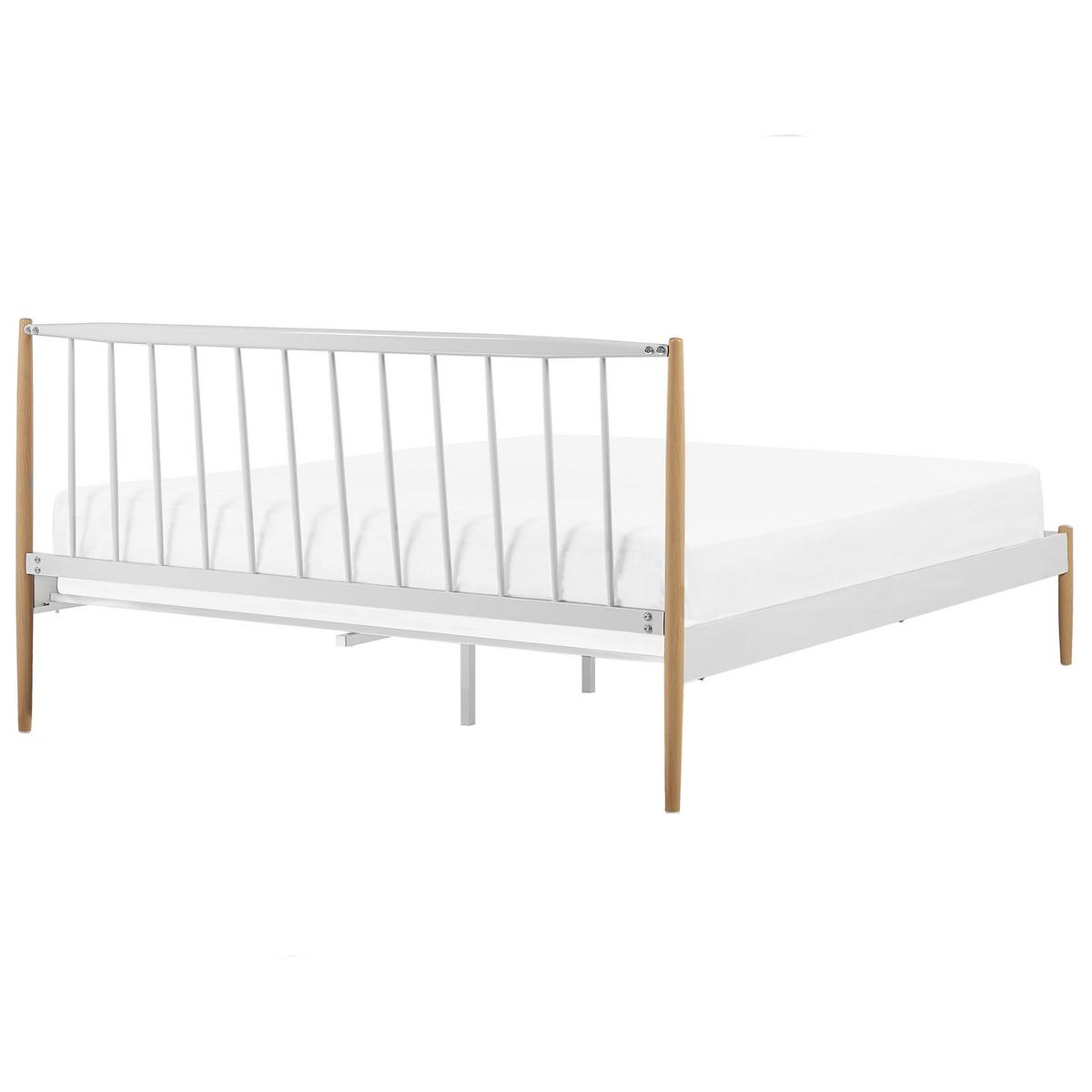 METALLBETT 180/200cm Weiß Maurs - Weiß, Metall (180/200cm) - Beliani