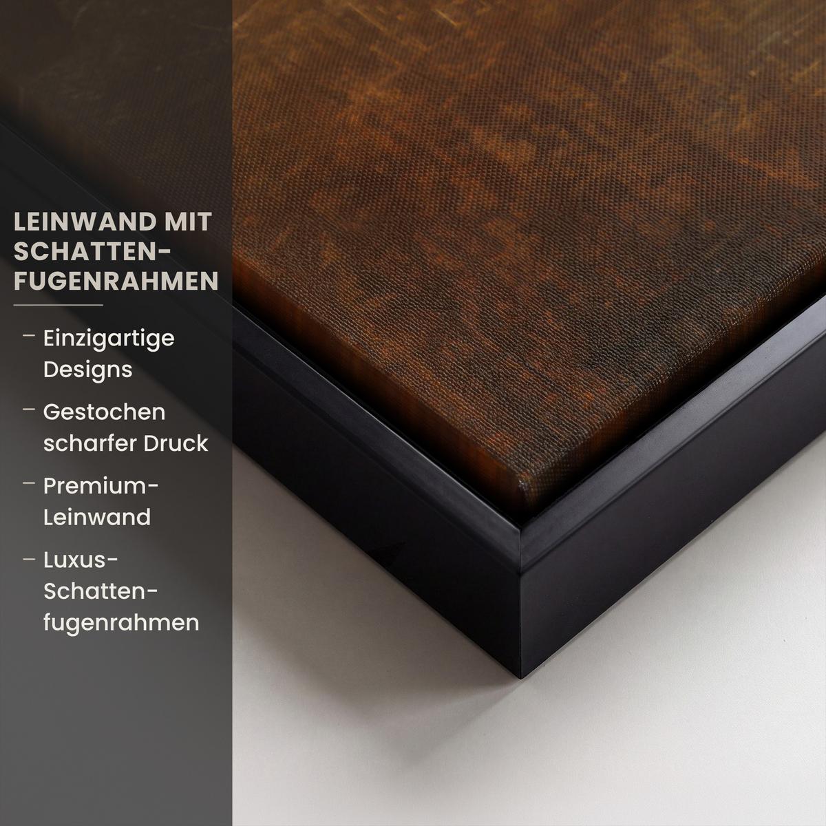 LEINWAND Bilder mit Rahmen - Bergkulisse mit goldenem Sonnenuntergang - 60x90 - Goldfarben, Textil (60/90cm) - MuchoWow