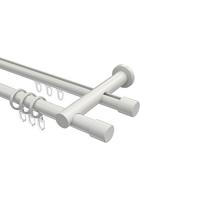 GARDINENSTANGE RUNDROHR-INNENLAUF Platon Santo 280 cm (geteilt in 2 x 140 cm), 2-läufig, 20 mm Ø Weiß - Weiß, Metall (280cm) - INTERDECO